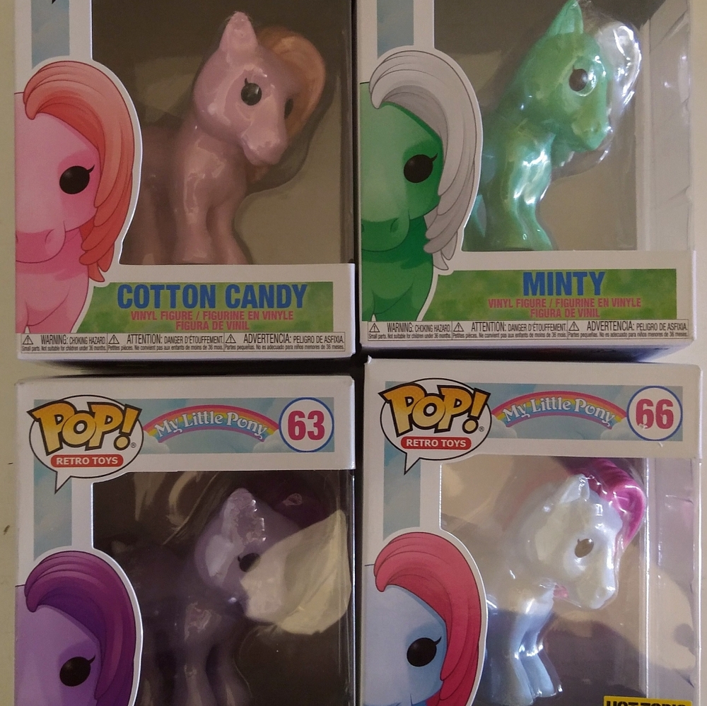 (4) Funko Pop Retro My Little Pony #61,62,63,66 New In Box